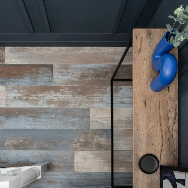 Elm Rustic Blue Wood Effect Wall and Floor Tile