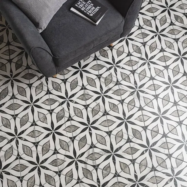 Bardiglio Hexagon Matt Pattern Wall and Floor Tiles