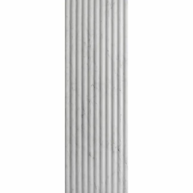 Indulgence White Carrara Marble Effect Fluted Decor Wall Tiles