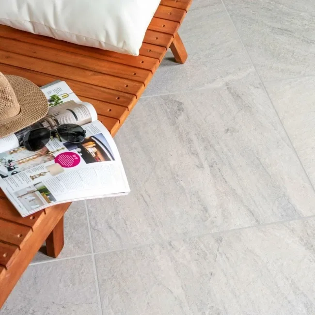 Icaria Light Grey Stone Effect 20mm Porcelain Paving Slabs