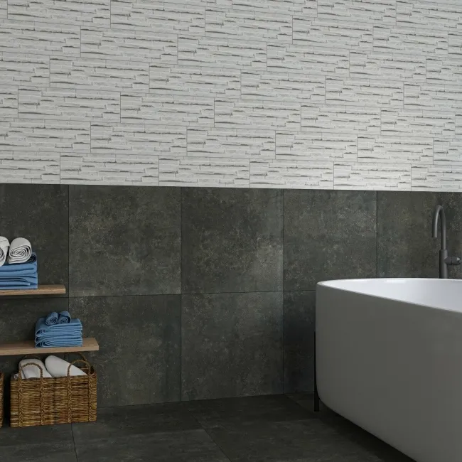Isidora Blanco White Thick Porcelain Splitface Effect Wall Tiles