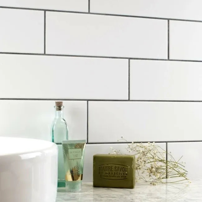 Linear Gloss White Brick Tiles