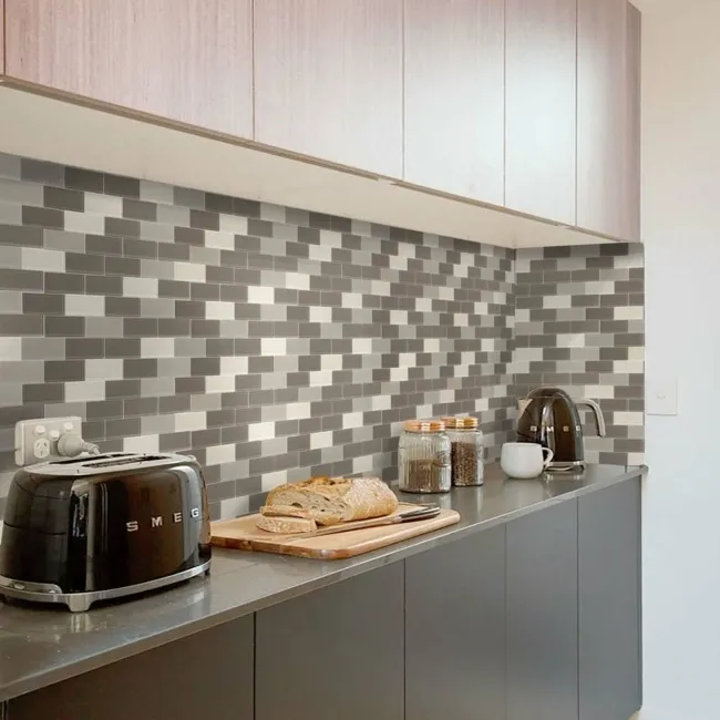 Ligo Glass Mocha Brick Mosaic Tiles