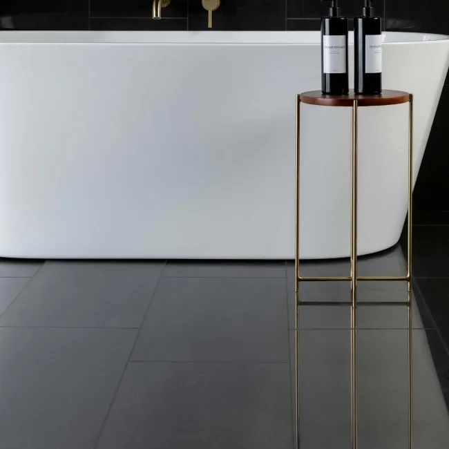 Lounge Polished Black Stone Effect 300x600 Wall And Floor Tiles