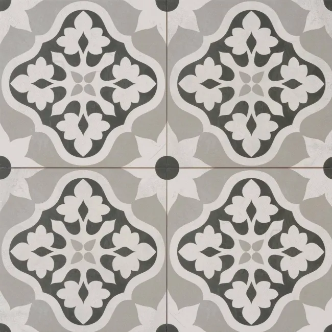 Bloomsbury Grey Matt Patterned Wall and Floor Tiles