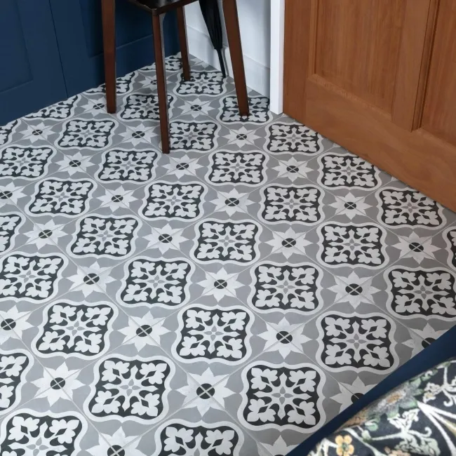 Bloomsbury Grey Matt Patterned Wall and Floor Tiles