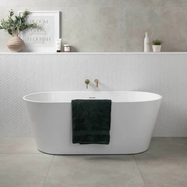 Pixel White Herringbone Gloss 22x73 Mosaic Tiles