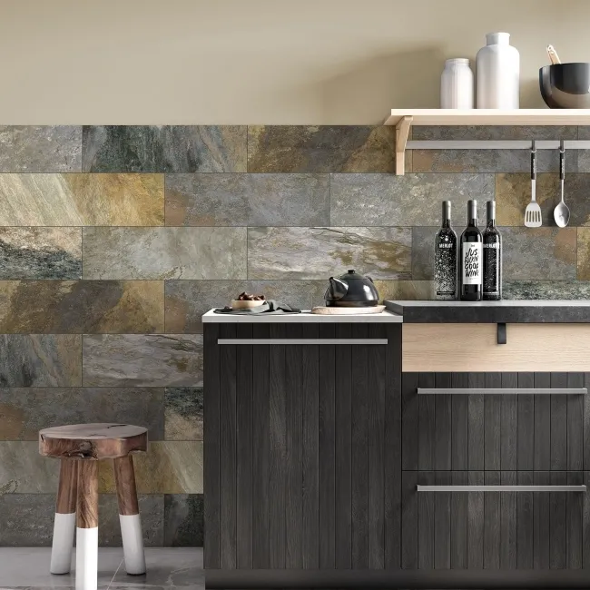 Ashen Multicolour Matt Slate Effect Wall and Floor Tiles