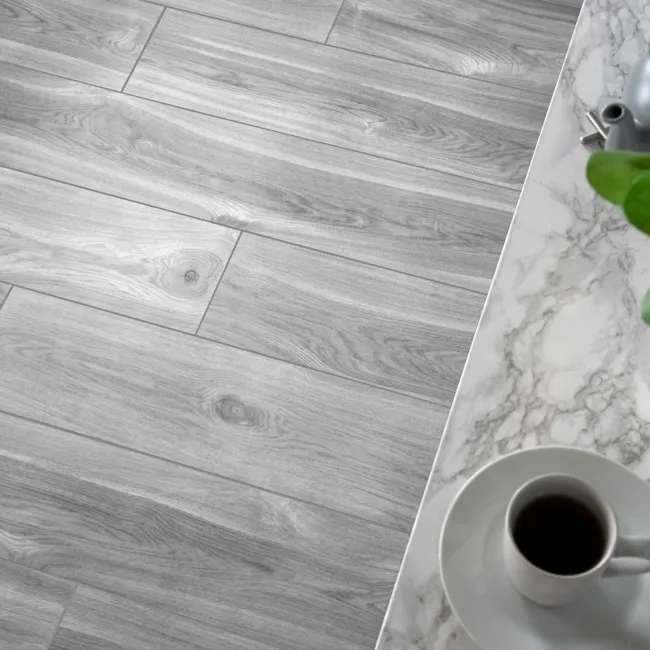 Tiveden Grey Wood Effect Porcelain Floor Tiles
