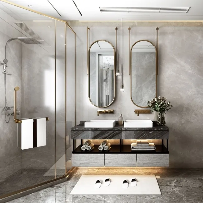 Trepanel Aqua Luxe® Grey Textured Natural Stone Effect Matt SPC XXL Wall Panel