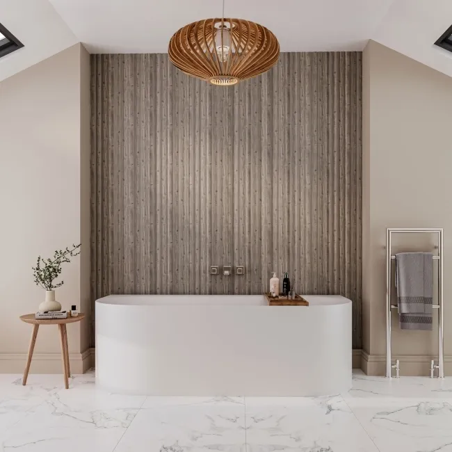 Trepanel Aqua 3D® Waterproof Grey Wood Effect Fluted Wall Panel 3 Pack (Covers 1.80 SQM)