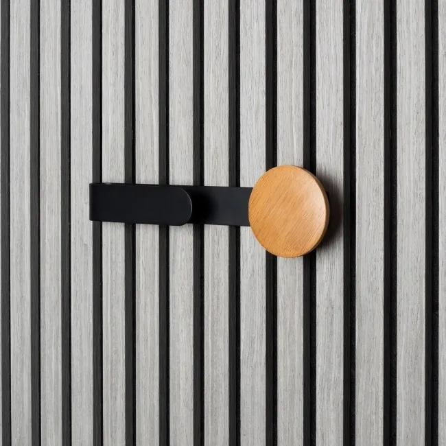 Trepanel Customise® Wooden Hanger Natural Horizontal Metal Hook