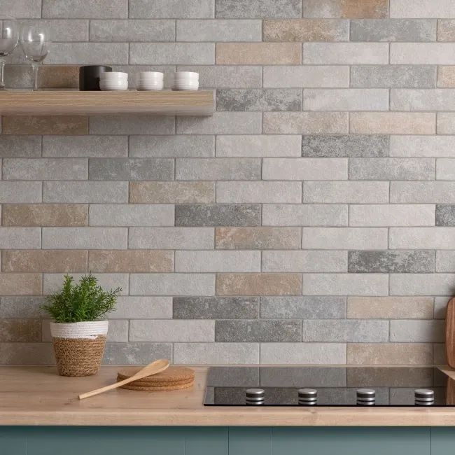 Tuscany Beige Brick Effect Matt Wall and Floor Tiles 235x62