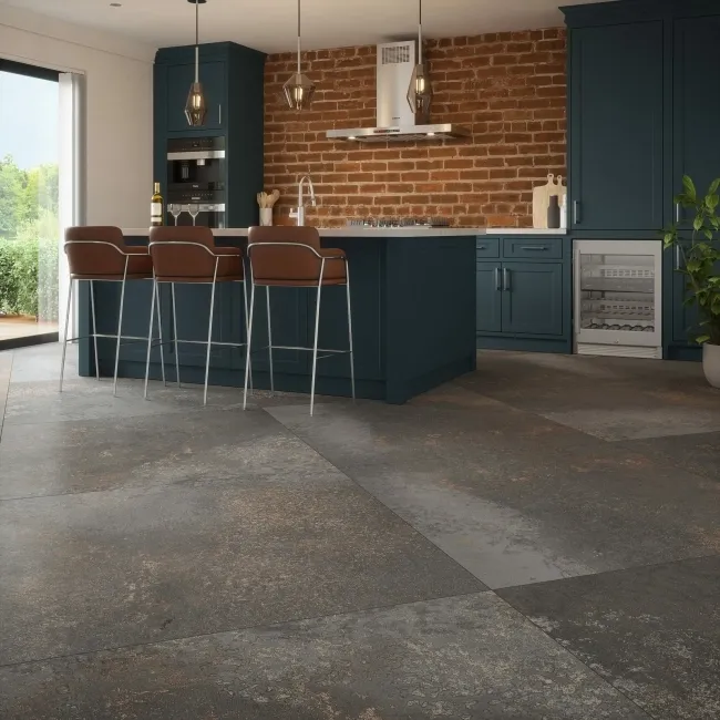 Yuri® Graphite Grey 90% Recycled Stone Effect XL Tiles