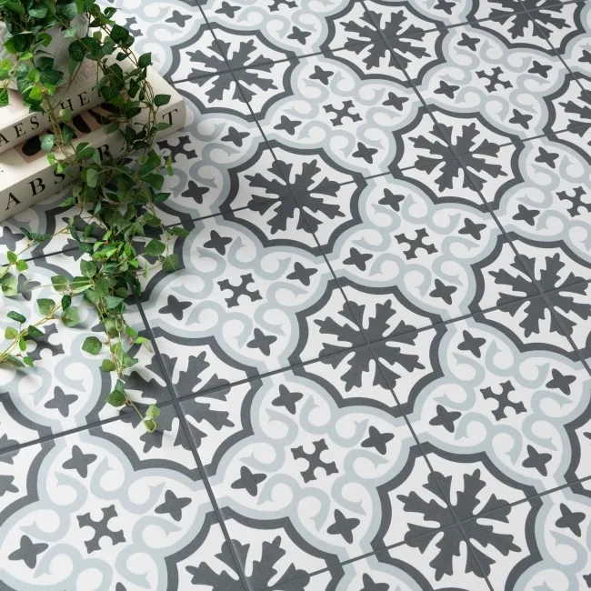Zara Blue Porcelain Matt Patterned Floor Tiles