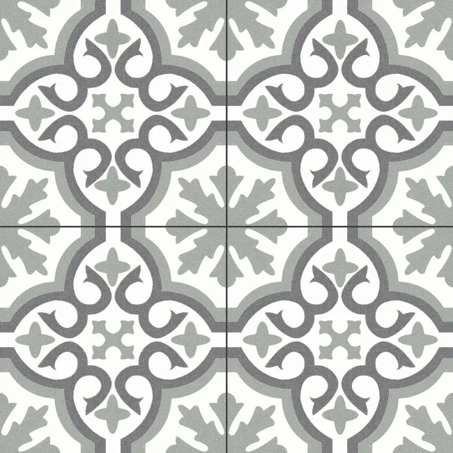 Zara Sage Green Porcelain Matt Patterned Floor Tiles