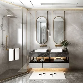 Trepanel Aqua Luxe® Grey Textured Natural Stone Effect Matt SPC XXL Wall Panel