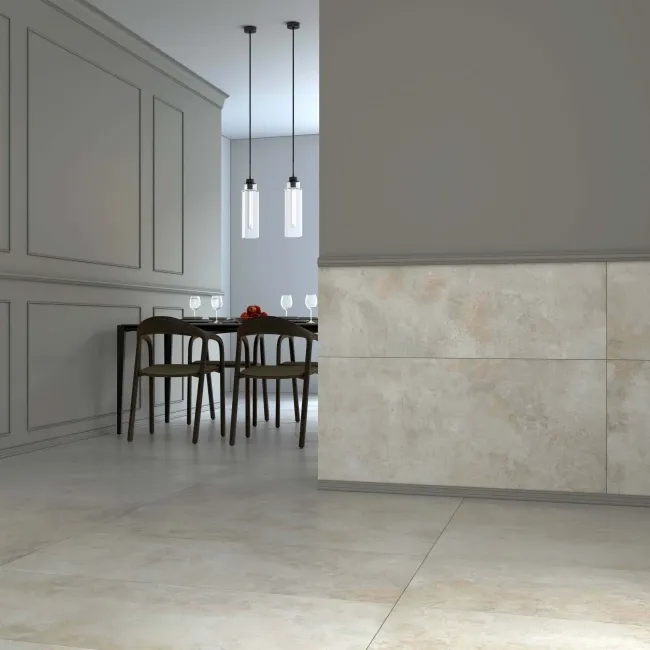 Foil Cloud White Large Metallic Stone Effect 1200x600 Tiles