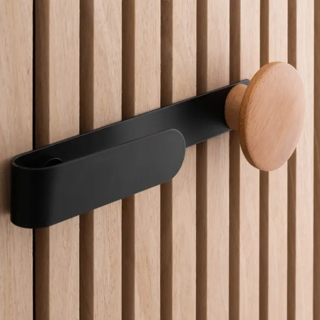 Trepanel Customise® Wooden Hanger Natural Horizontal Metal Hook