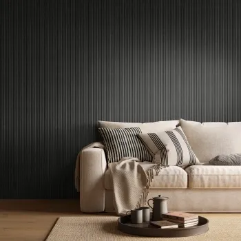 Trepanel Flex® Noir Black Flexible Acoustic Wood Panels 2400x300