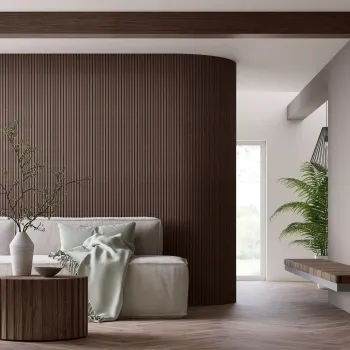 Trepanel Flex® Walnut Brown Flexible Acoustic Wood Panels 2400x300