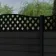 LuxeLine Composite Fence Panel Black 6ft High - Curve Top Lattice Decorative Screen with Aluminium Post