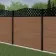 LuxeLine Composite Fence Panel Teak 6ft High - Curve Top Lattice Decorative Screen with Aluminium Post