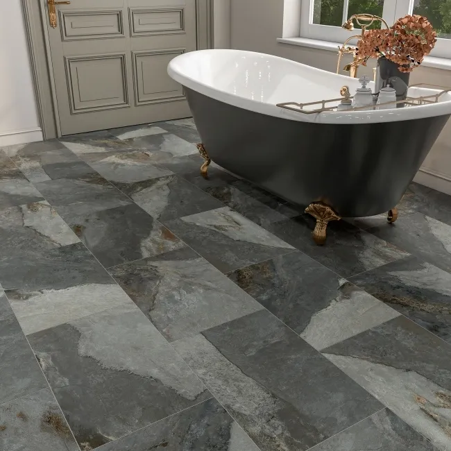 Lockstone Jade Green Matt Slate Effect Wall and Floor Porcelain Tiles