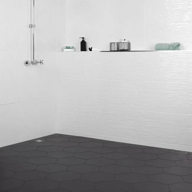 Aspect Black Matt Hexagon Wall and Floor Tiles