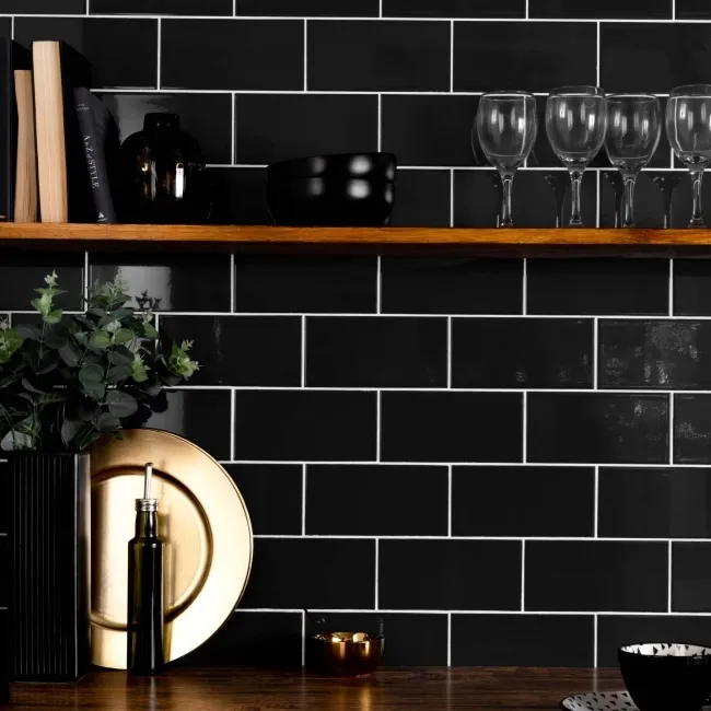 Blackfriars Gloss Flat Black Metro Tiles