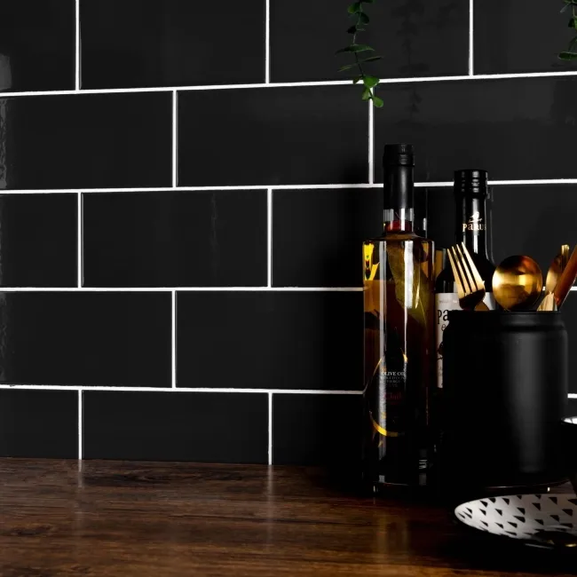 Blackfriars Gloss Flat Black Metro Tiles