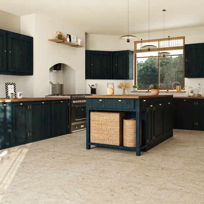 Lockstone Fossil Beige Matt Stone Effect Wall and Floor Porcelain Tiles