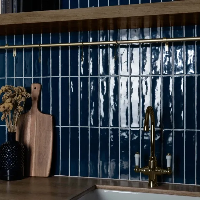 Ivybridge Navy Blue Gloss Metro Wall Tiles 250x50mm