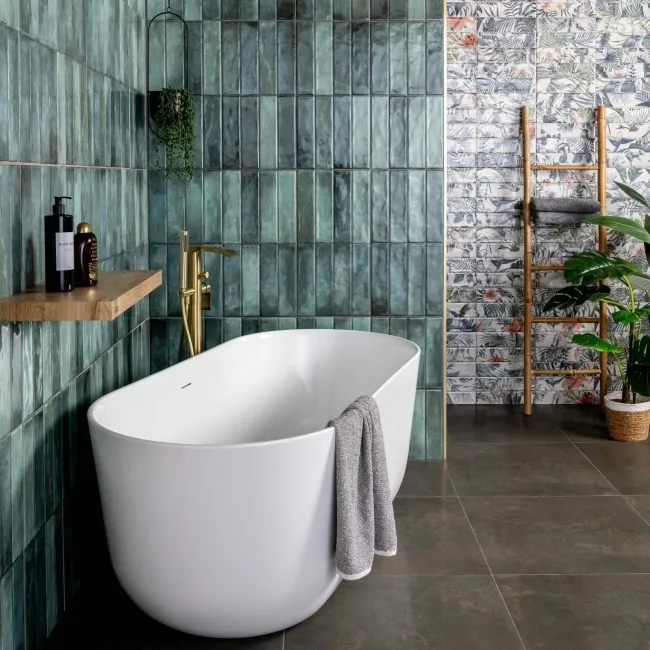 Lazio Green Gloss Brick Effect Wall Tiles