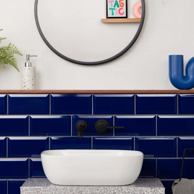 Manor House Blue Gloss Ceramic Metro Wall Tiles