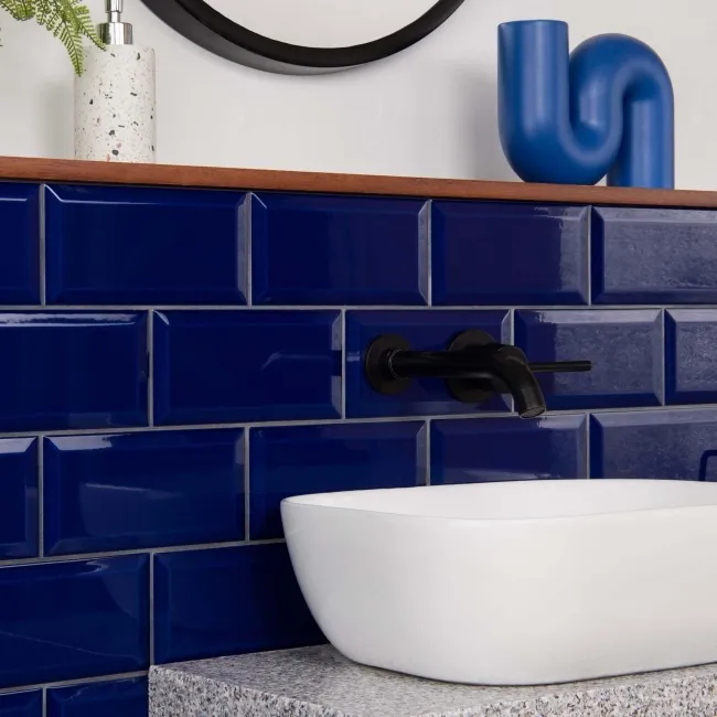 Manor House Blue Gloss Ceramic Metro Wall Tiles