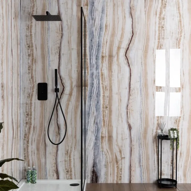 Trepanel Aqua Luxe® Onyx Multicolour Marble Effect Embossed Gloss SPC XXL Wall Panel