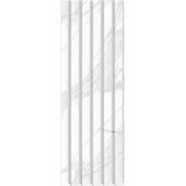 Raffinato White Carrara Marble Effect Stripe Ceramic Wall Tiles