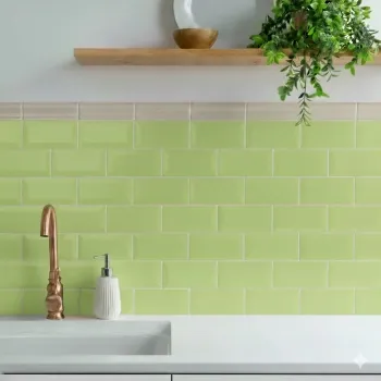 Antique Le Vert De Maisons Green Crackle Metro Tiles