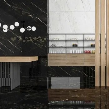 Royal Black Marble Effect Gloss Walls and Floor Tiles
