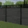 LuxeLine® Classic Straight Top Moroccan Design Screen with Dark Grey Composite Fence Panels & Buried Aluminium Post 180cm