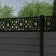 LuxeLine® Classic Straight Top Moroccan Design Screen with Dark Grey Composite Fence Panels & Buried Aluminium Post 180cm