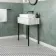 Pixel Chequer Hexagon White & Black Matt Mosaic Tiles