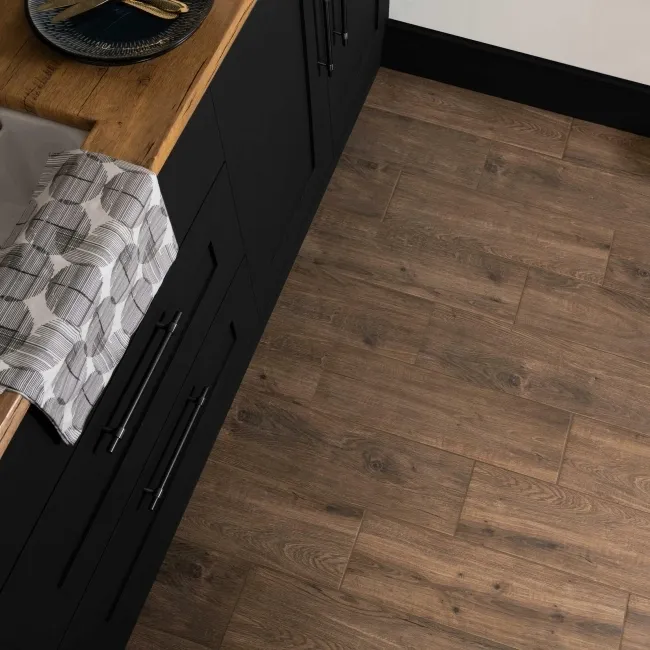 Friston Dark Oak Wood Effect Porcelain Floor Tiles