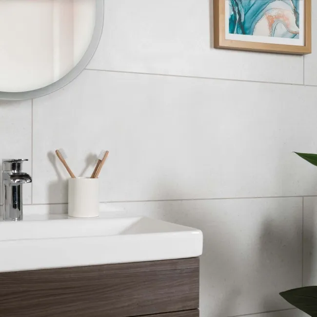 Dover White Matt Stone Effect Wall Tiles