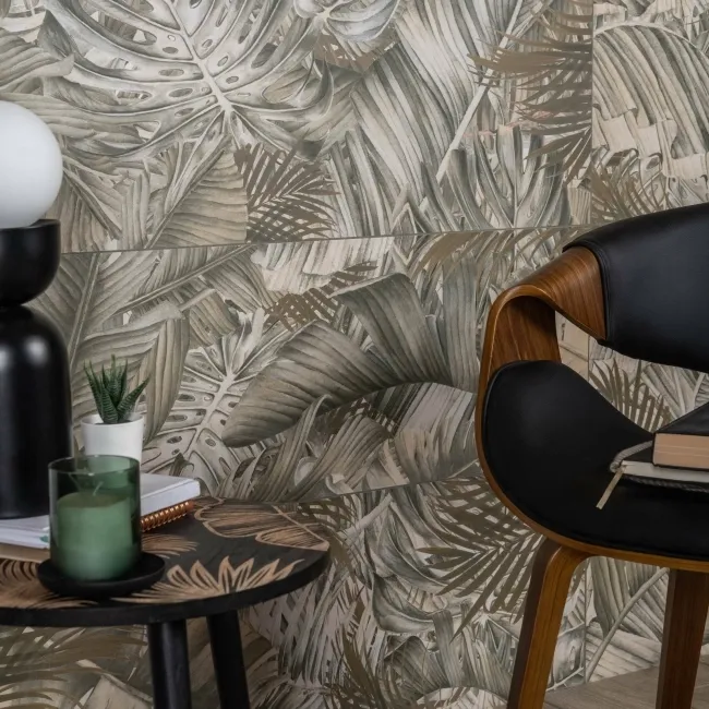 Nature's Way Botanical Green Matt Pattern Wall Tiles