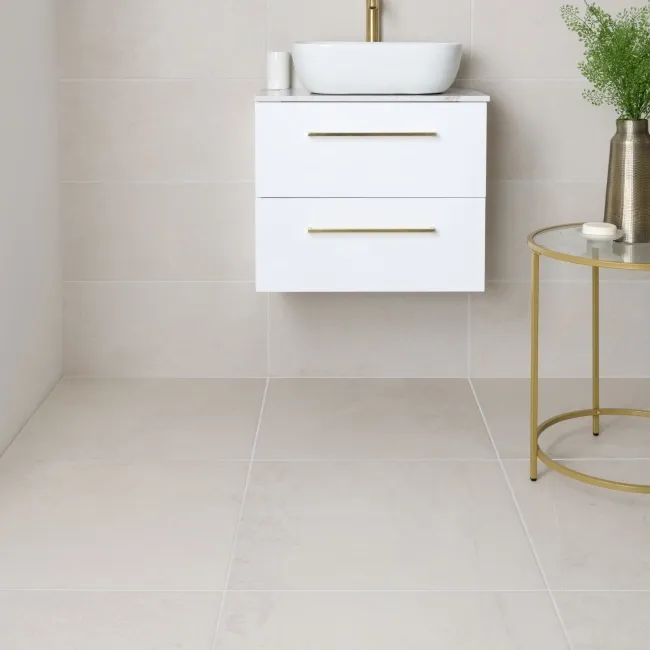 Driftstone Matt White Anti Slip Stone Effect Wall and Floor Tiles
