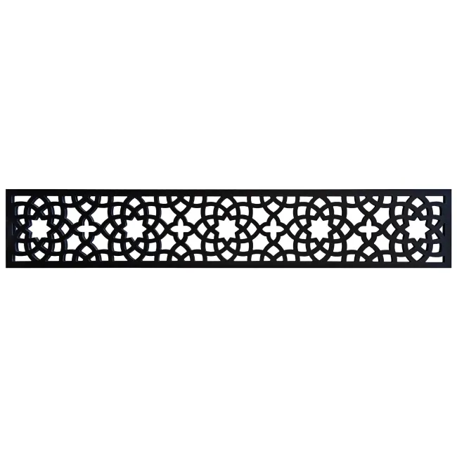 LuxeLine® Classic Straight Top Moroccan Design Screen with Dark Grey Composite Fence Panels & Buried Aluminium Post 180cm