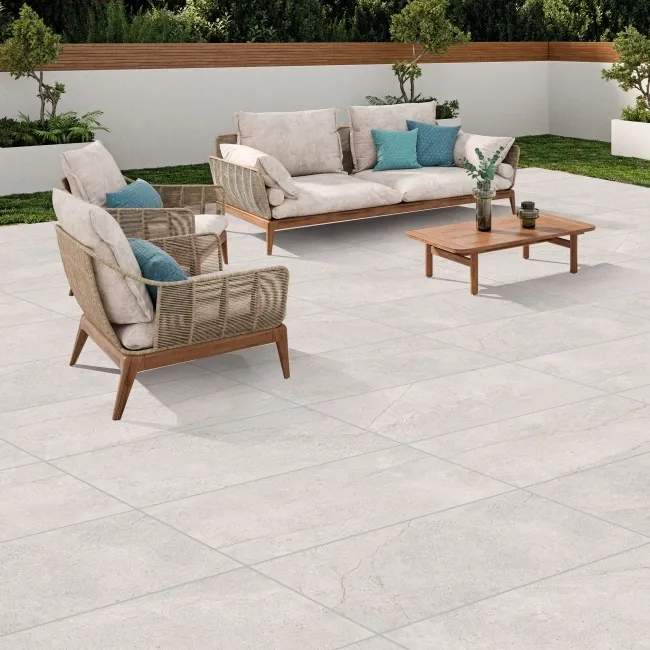 Ambleside Light Grey Stone Effect Matt Porcelain Paving Slabs