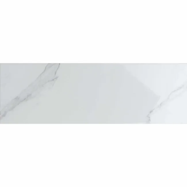 Vena Biana White Flat Gloss Marble Effect Metro 30x10 Wall Tiles